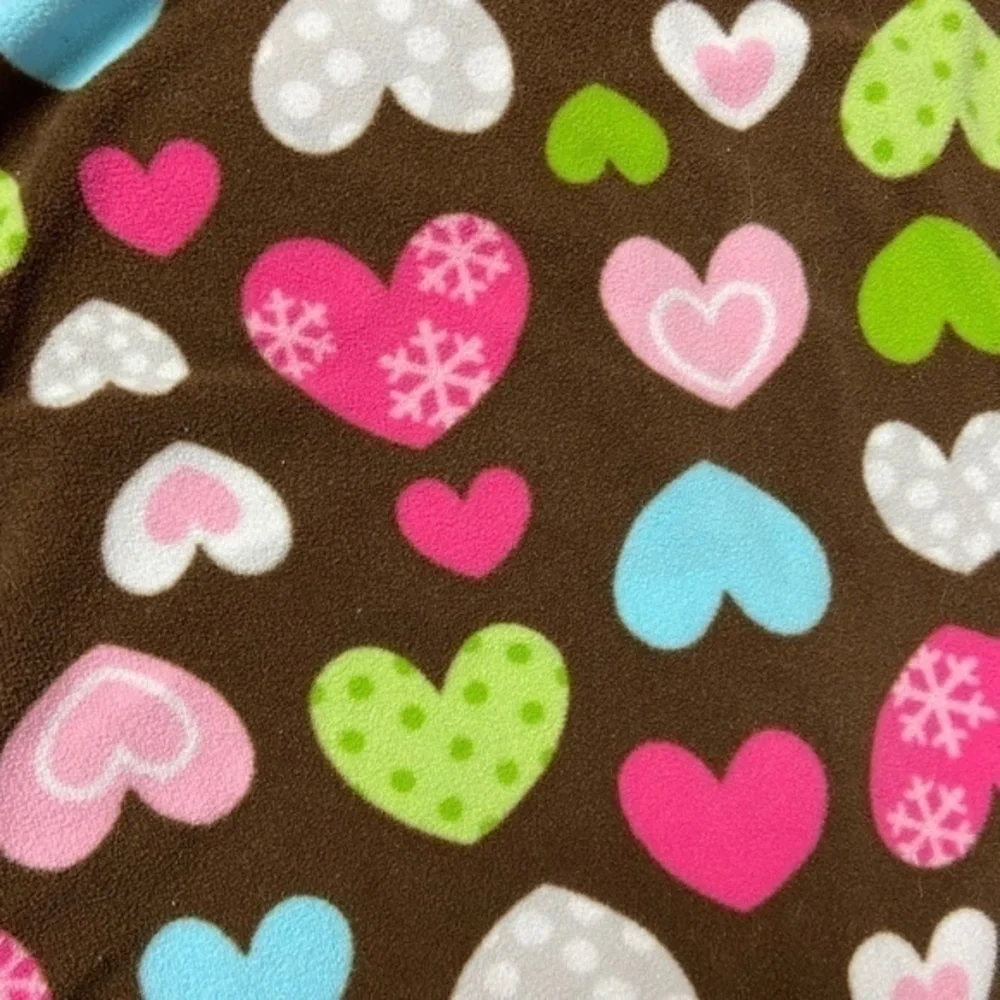 Child of Mine Pajamas Toddler Girls Size 5T Heart Print Fleece Footie PJs